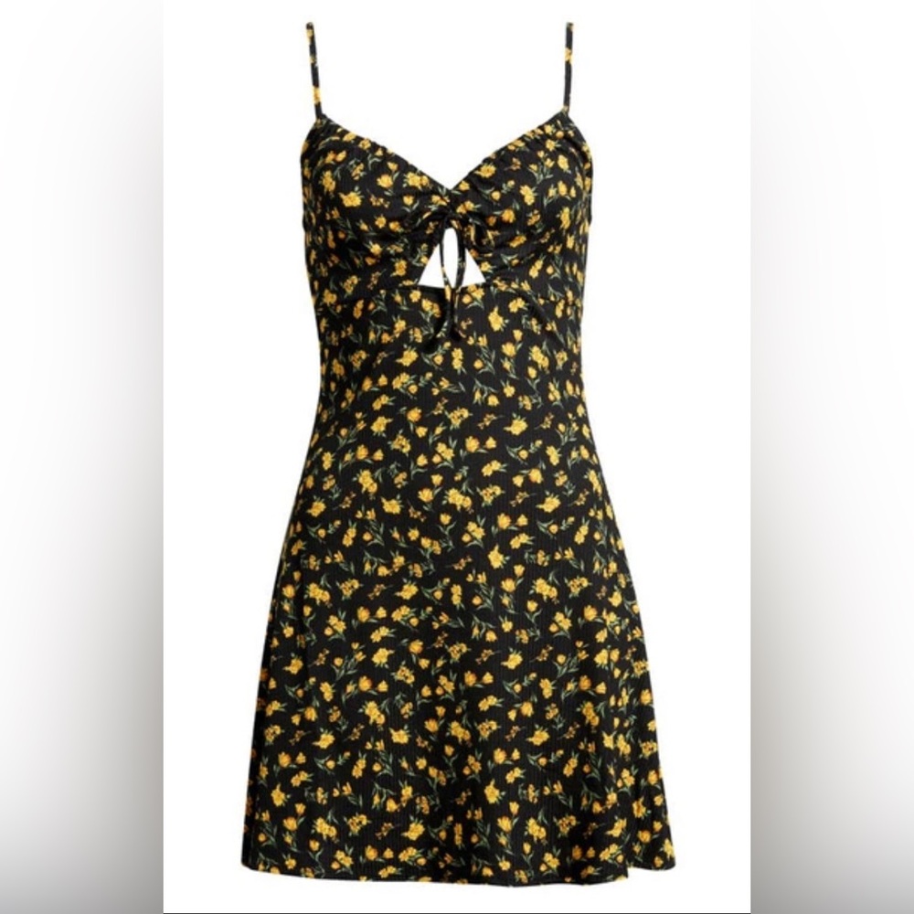 NWT Topshop Jersey Ribbed Mini in Black Ditsy- US Size Sm